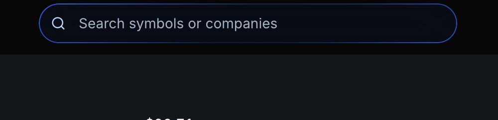 Eden search bar labeled Search symbols or companies